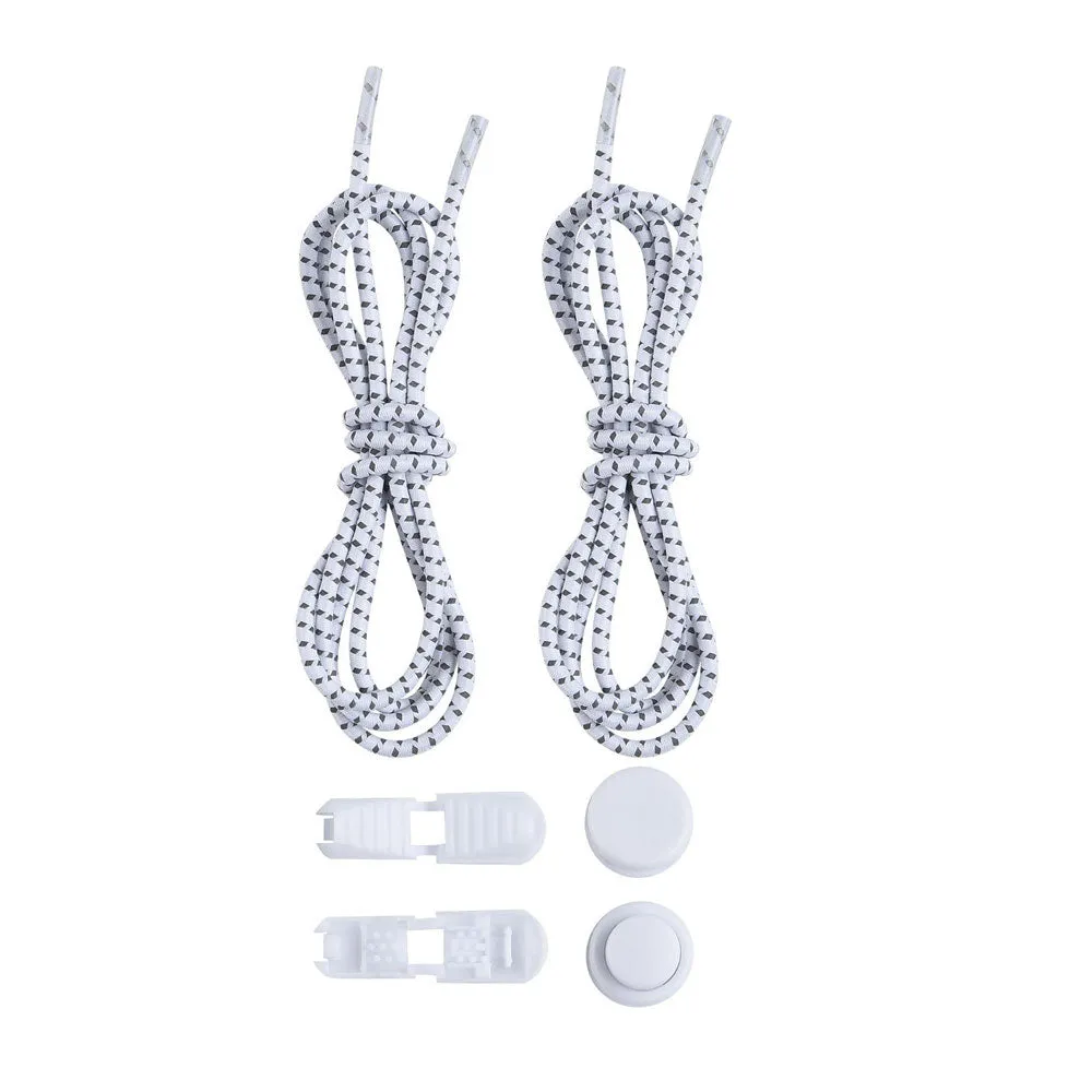 (1 pair) 120cm Elastic Quick Release No Tie Shoelaces Quick Lace System - White