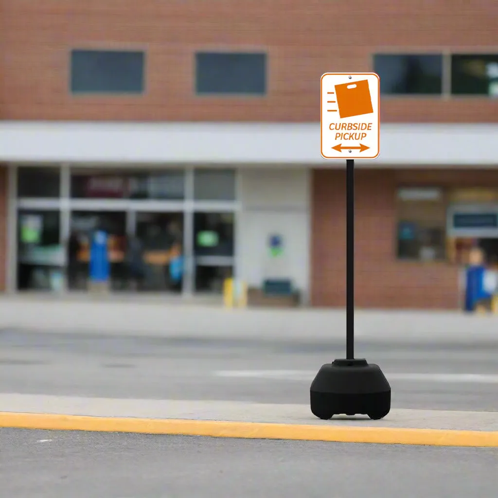 18" Rocking Outdoor Portable Parking Lot Sign | 60" Post