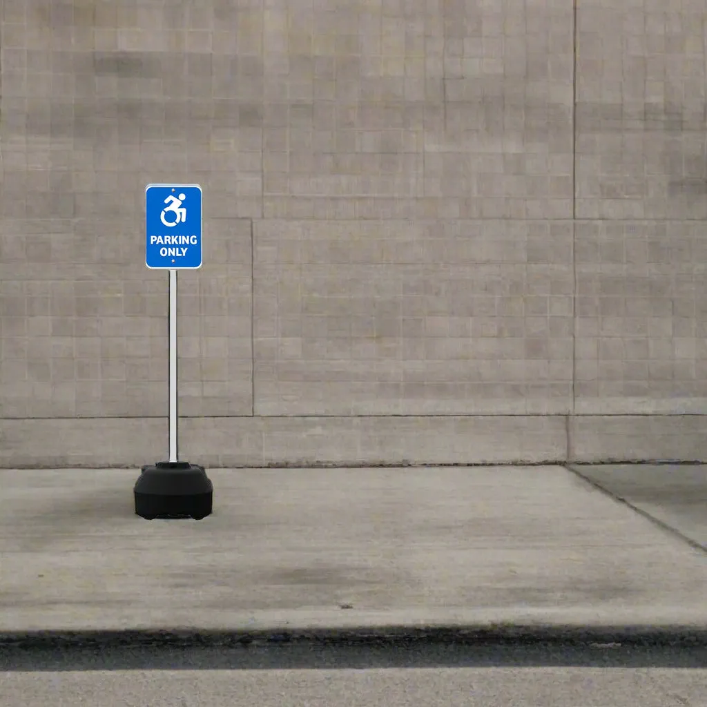 18" Rocking Outdoor Portable Parking Lot Sign | 60" Post