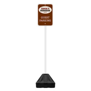 18" Rolling Outdoor Portable Parking Lot Sign | 60" Post