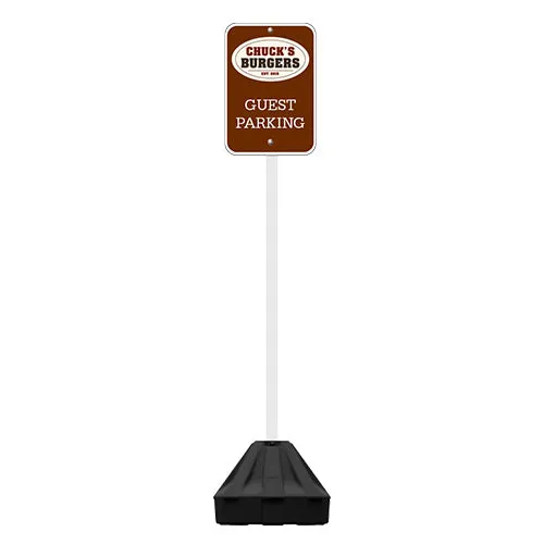 18" Rolling Outdoor Portable Parking Lot Sign | 60" Post