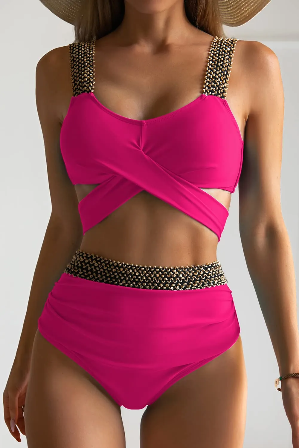 2023 Black Cross High Waist Bikini
