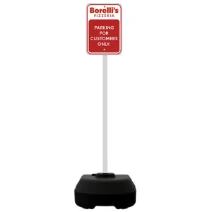24" Rocking Outdoor Portable Parking Lot Sign | 60" Post