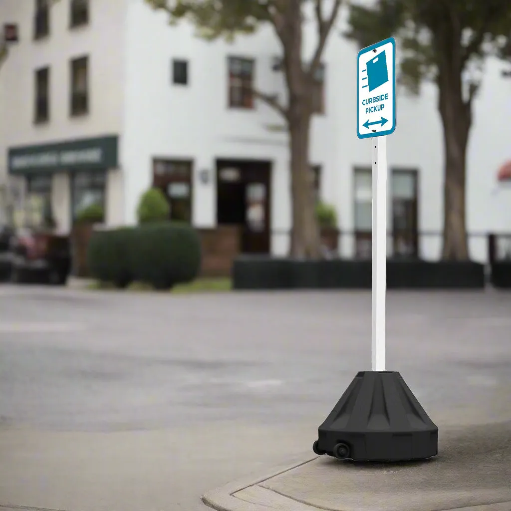 24" Rolling Outdoor Portable Parking Lot Sign | 60" Post