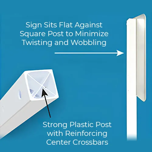 24" Rolling Outdoor Portable Parking Lot Sign | 72" Post
