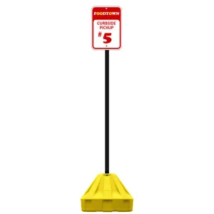24" Rolling Outdoor Portable Parking Lot Sign | 72" Post