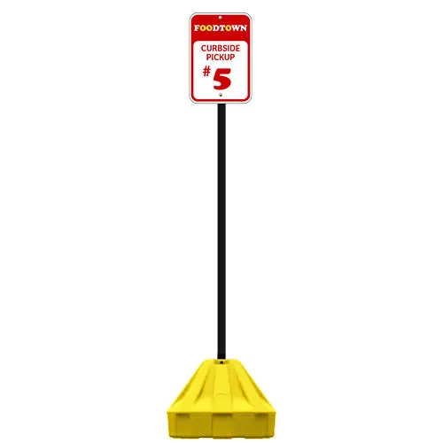 24" Rolling Outdoor Portable Parking Lot Sign | 72" Post