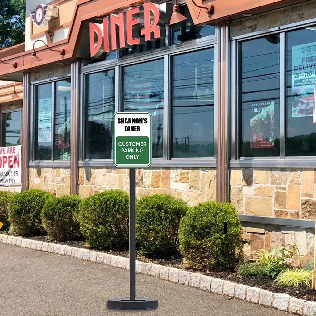 30 LB Outdoor Portable Parking Lot Sign | 60" Post