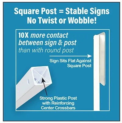30 LB Outdoor Portable Parking Lot Sign with Wheels | 60" Post
