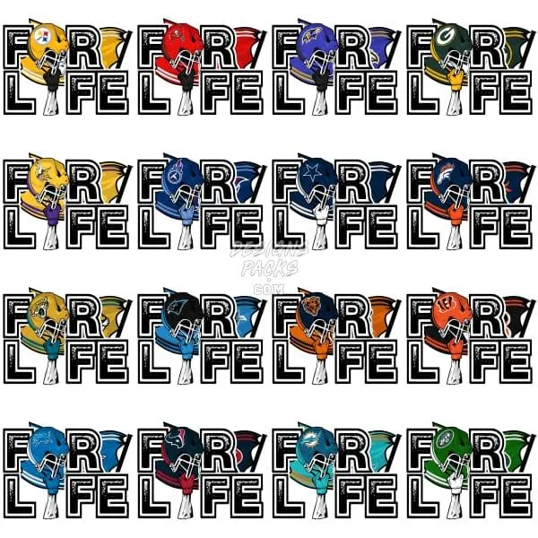 32 FOR LIFE Football Designs Bundle PNG