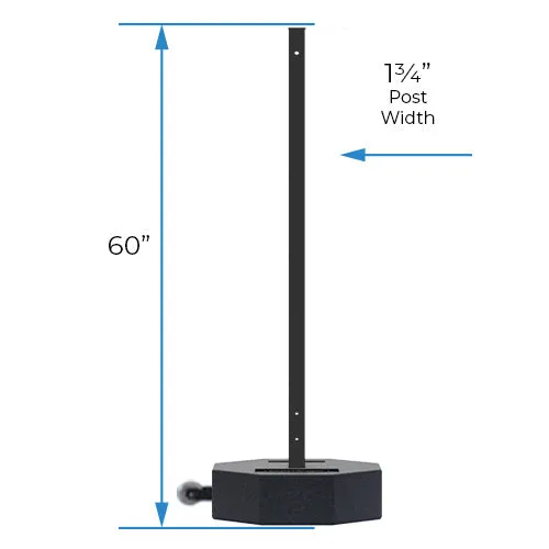 60 LB Outdoor Portable Parking Lot Sign with Wheels | 60" Post