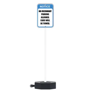 60 LB Outdoor Portable Parking Lot Sign with Wheels | 60" Post