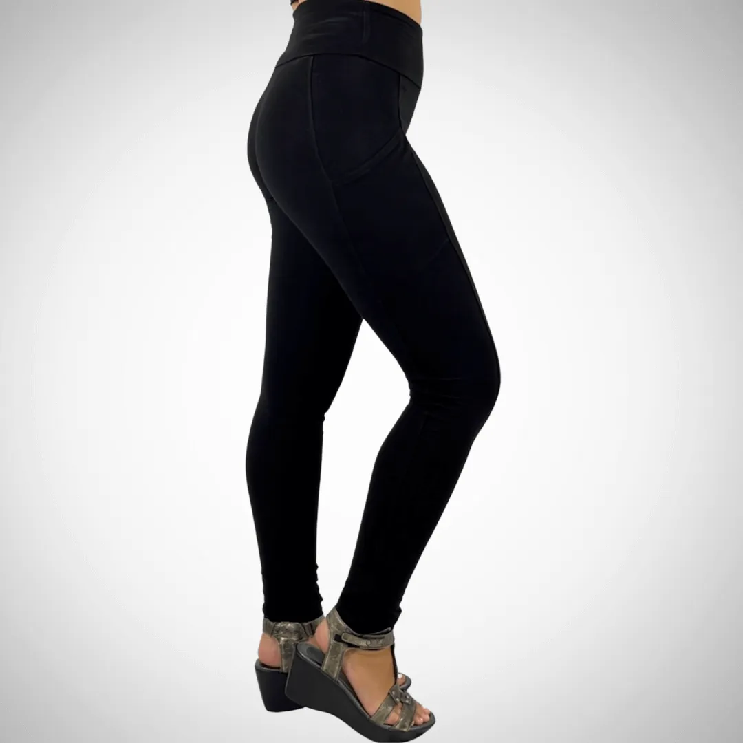 A Perfect Fit Solid Pocket Leggings Made in USA