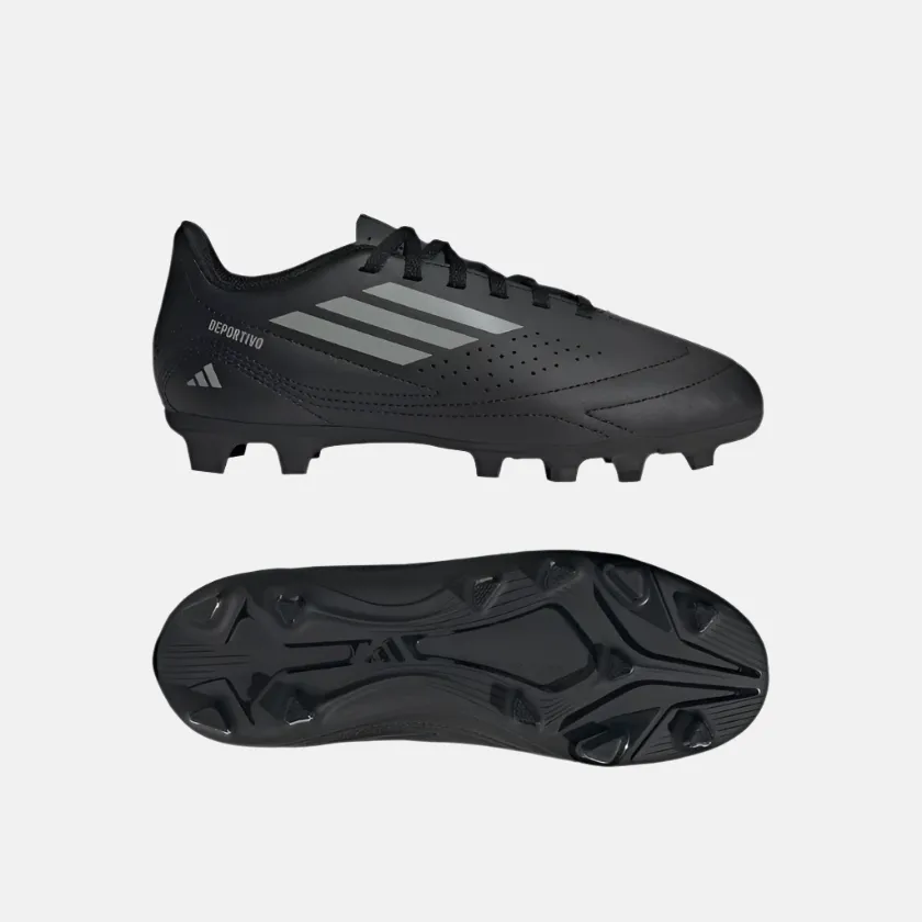 Adidas Deportivo III Flexible Kids Boys Football Ground Shoes -Core Black/Grey Three/Core Black