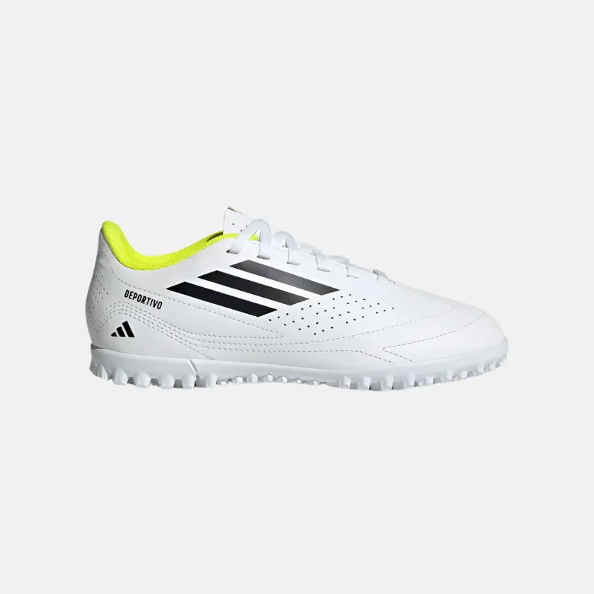 Adidas Deportivo III Kids Boy Football Shoes -White/Black/Solar Yellow