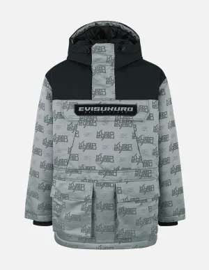Allover Logo Jacquard Oversized Skidoo Anorak Padding Jacket