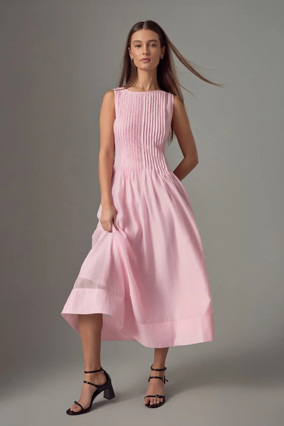 Annabelle Pintuck Midi Dress