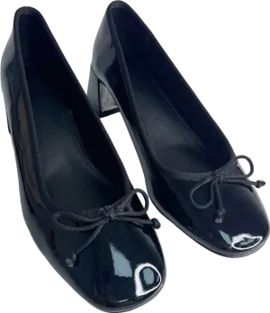 ASOS Black Patent Block Heel Ballet Shoes UK 6 EU 39