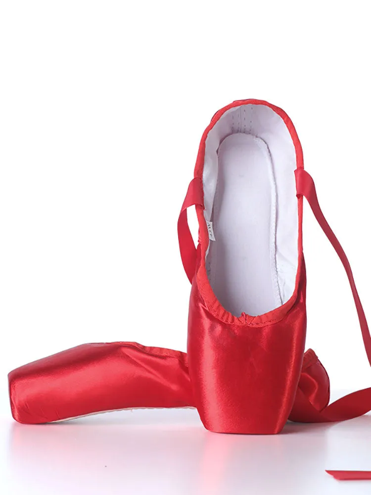 Ballet Pointe Shoes Satin Strap Professional Dance Practice Shoes