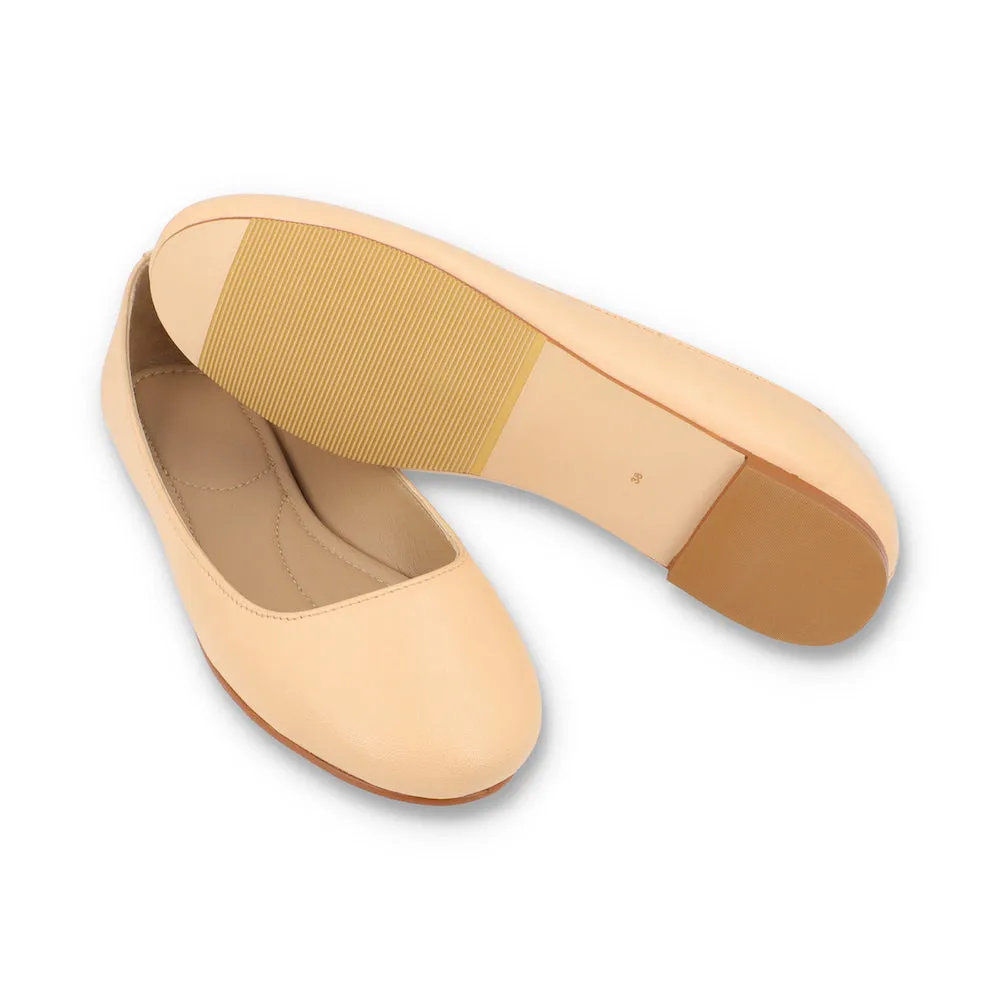 Beige Ballerina Pumps