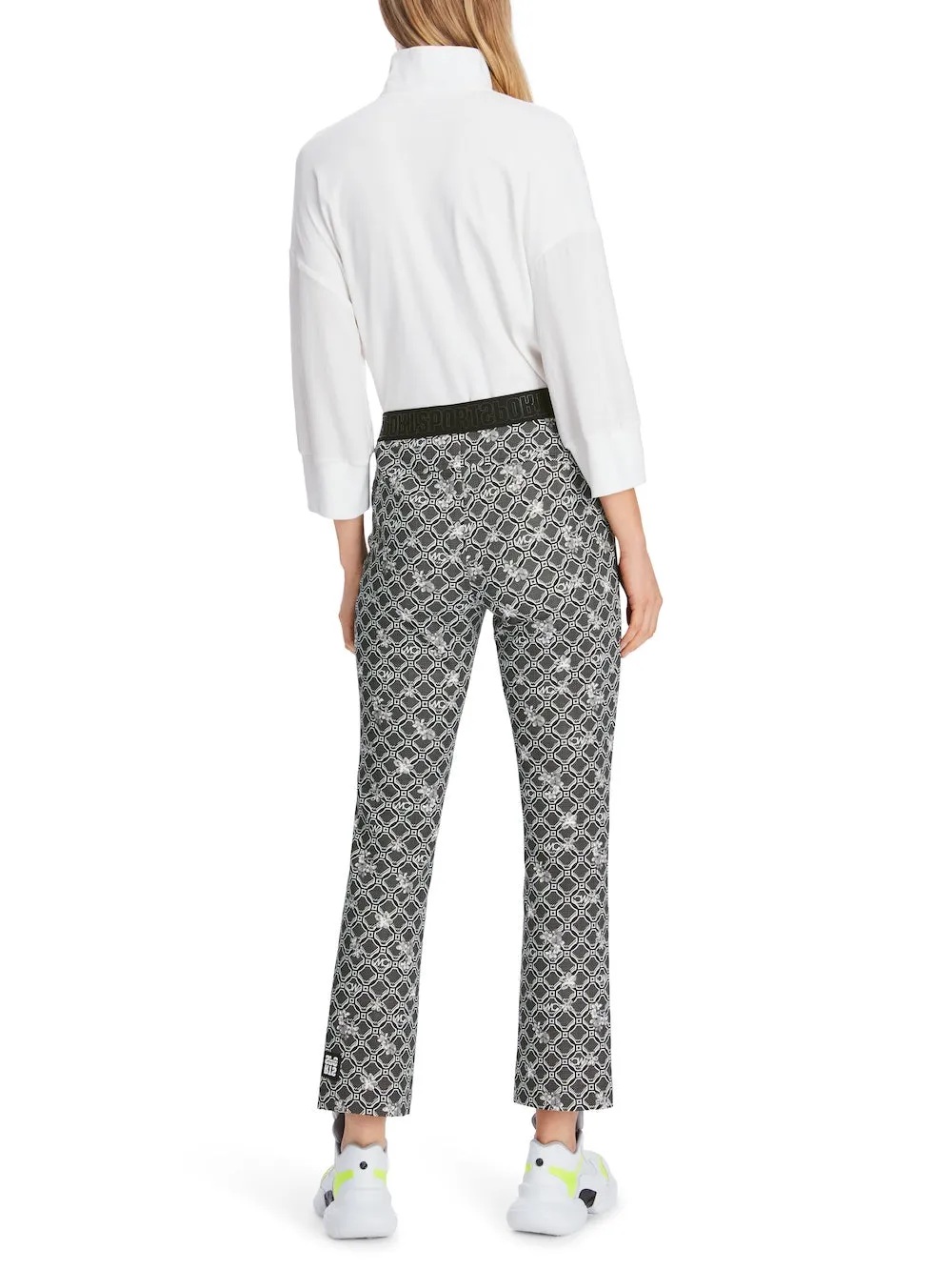 Black & White MC Logo Circles Print Fengyi Pants