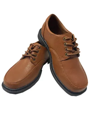 Boys Brown Matte Lace Up Closure David Dress Shoes 11-5 Kids