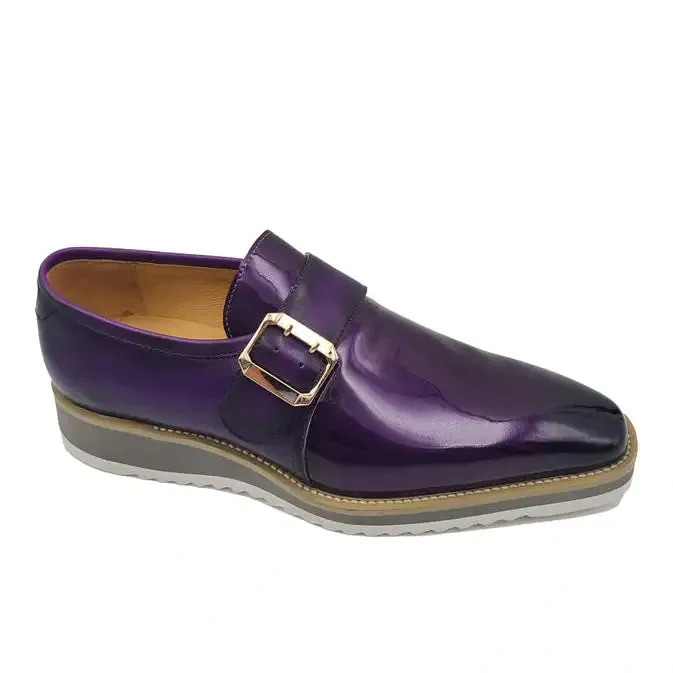 Carrucci Boys Purple Patent Leather Slip On Loafer Leather Dress Shoes