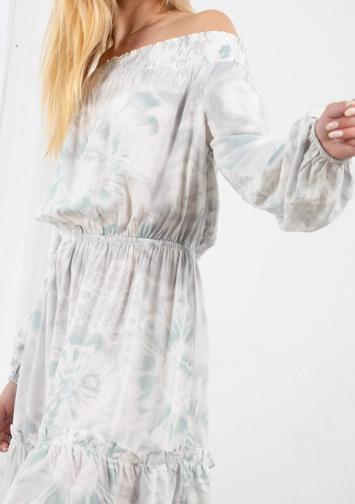Cherished Off Shoulder Mini Dress