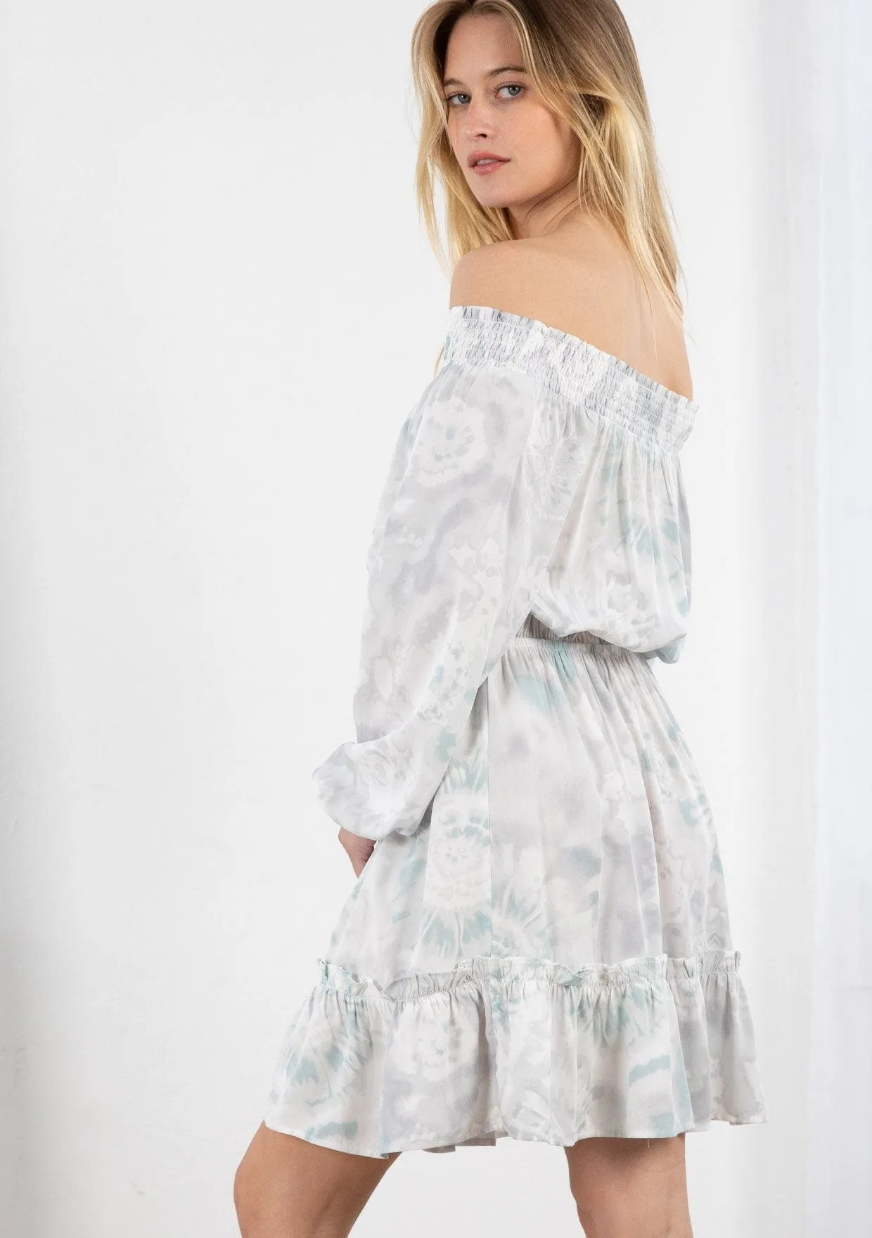 Cherished Off Shoulder Mini Dress