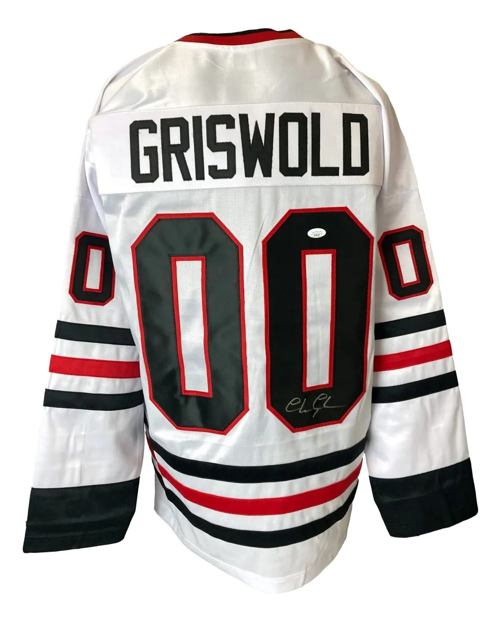 Chevy Chase Signed Lampoons Christmas Vacation White Griswold Jersey JSA