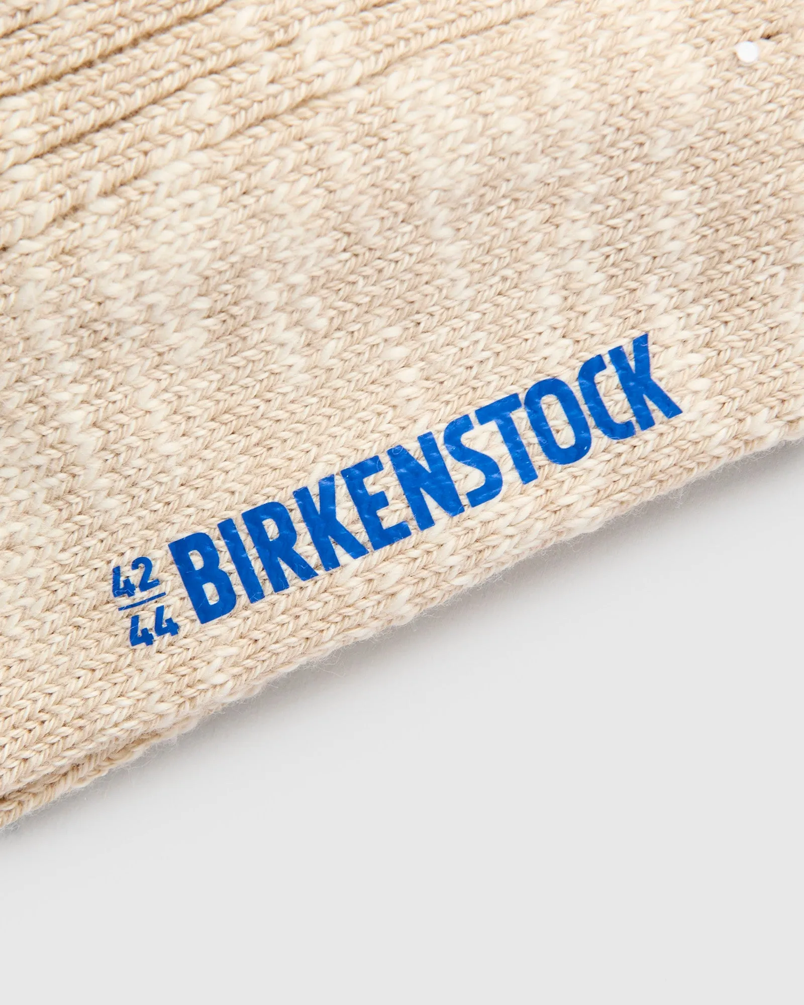 Cotton Slub Crew Sock in Beige