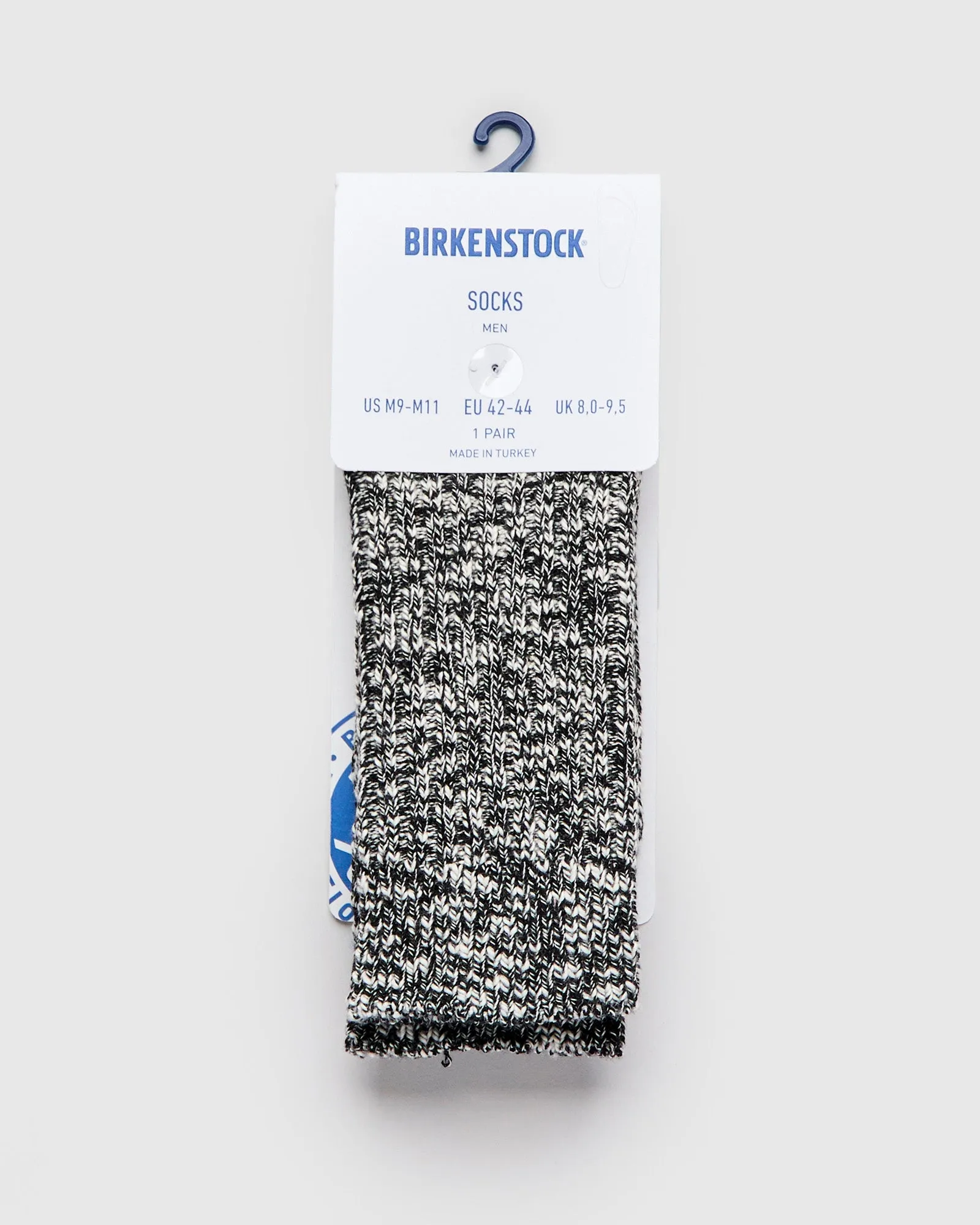 Cotton Slub Crew Sock in Black