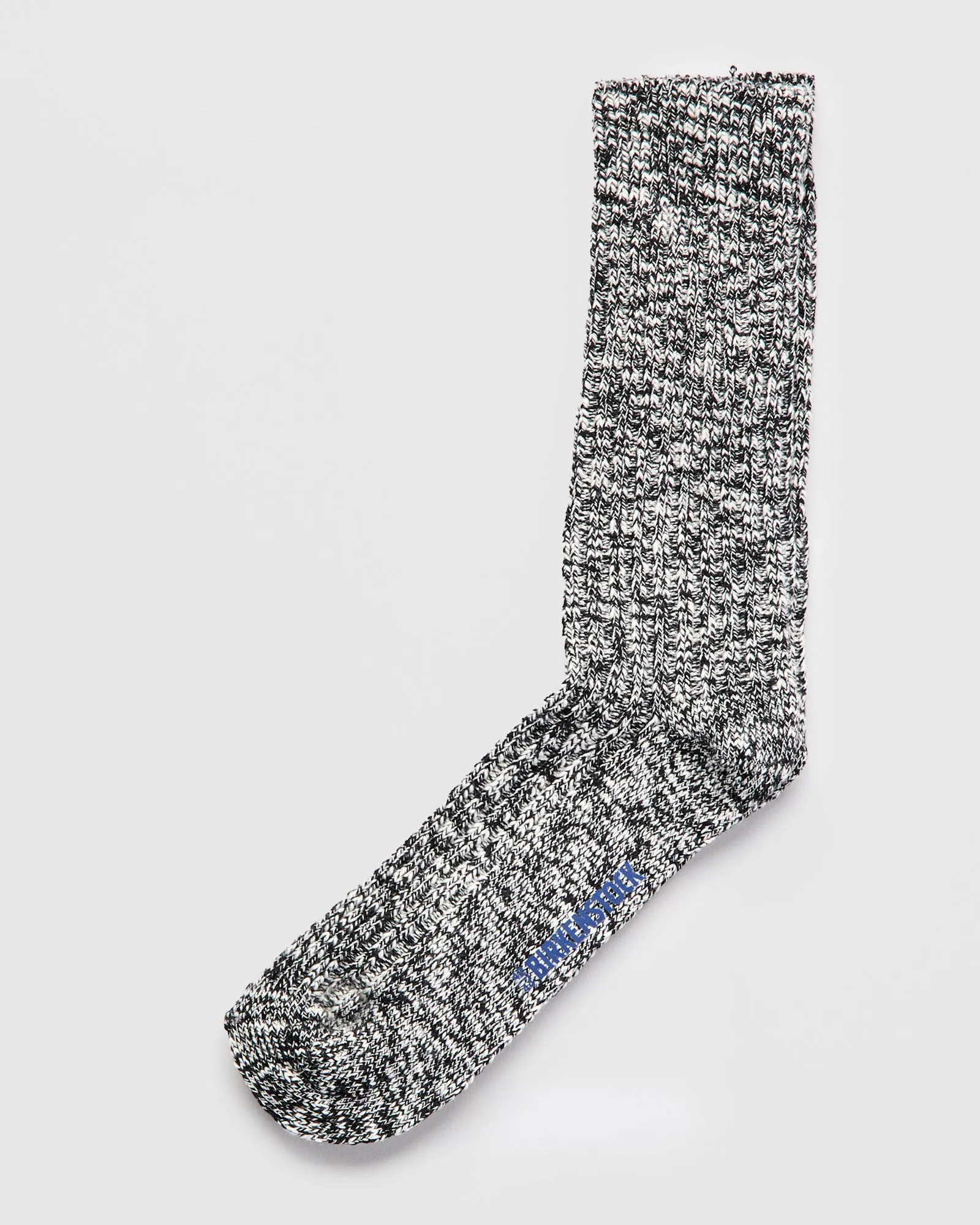 Cotton Slub Crew Sock in Black