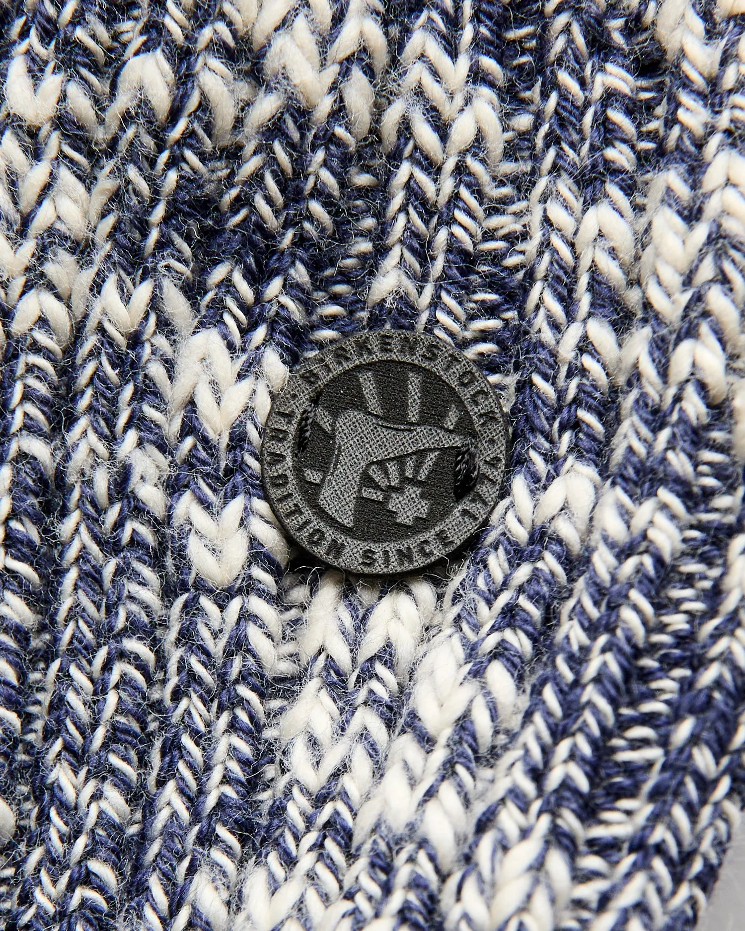 Cotton Slub Crew Sock in Blue