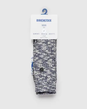Cotton Slub Crew Sock in Blue