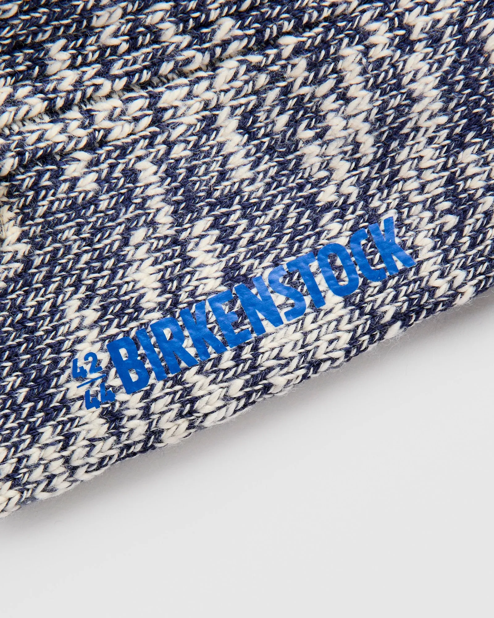 Cotton Slub Crew Sock in Blue