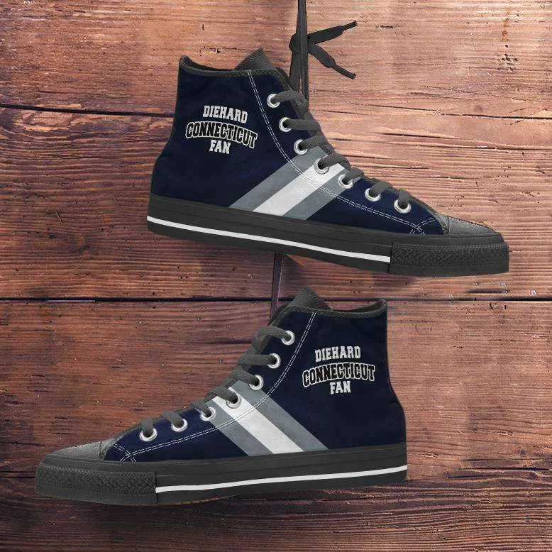 Diehard Connecticut Fan Canvas High Top Shoes