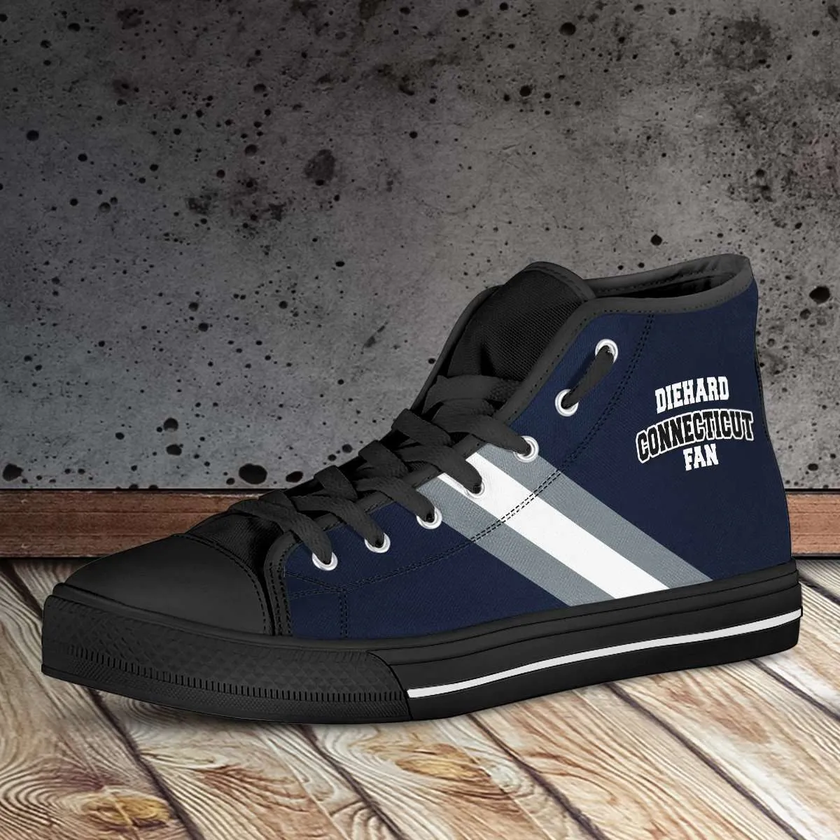 Diehard Connecticut Fan Canvas High Top Shoes