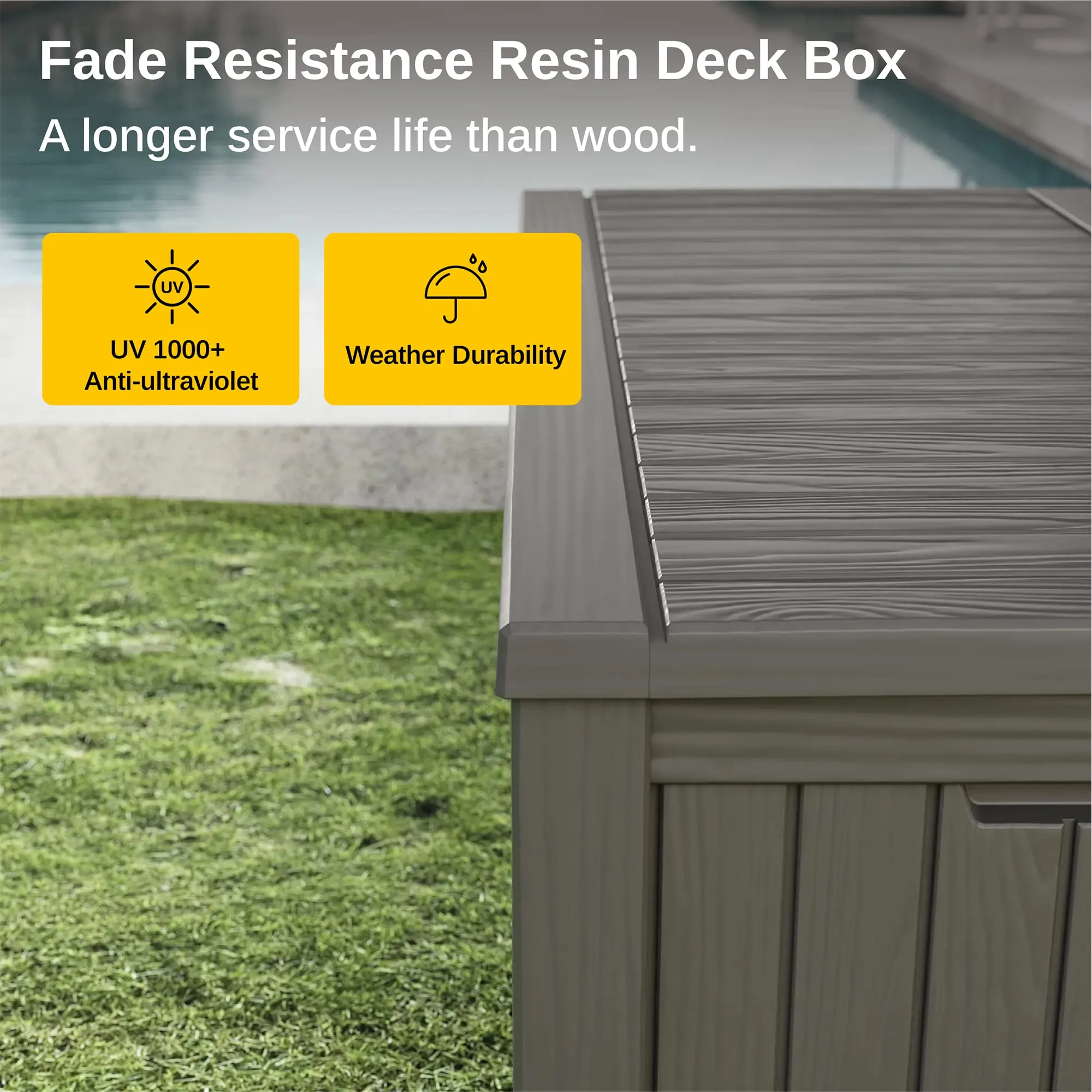 EAST OAK 150 Gallon Deck Box & 62 Gallon Waterproof Trash Can