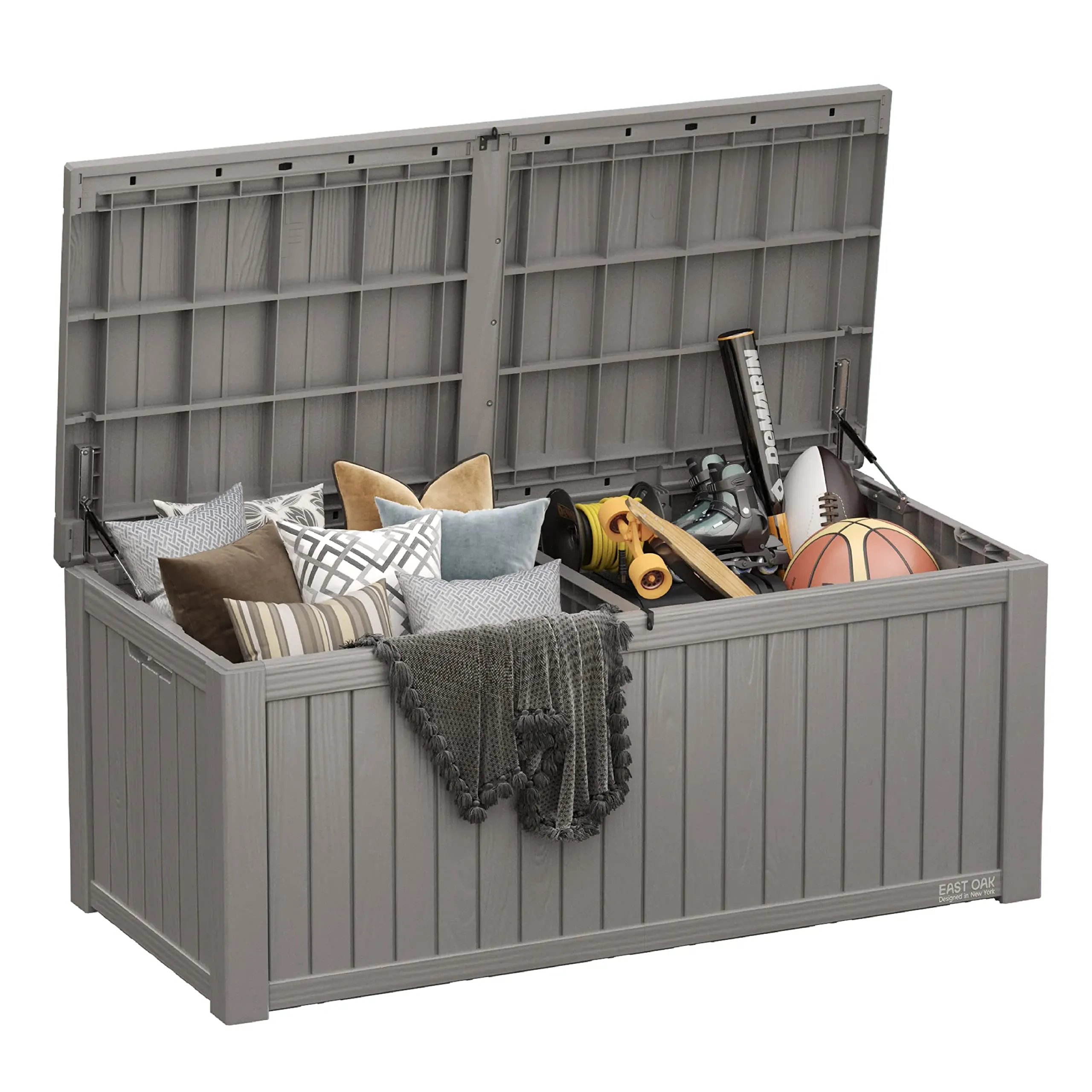 EAST OAK 150 Gallon Deck Box & 62 Gallon Waterproof Trash Can
