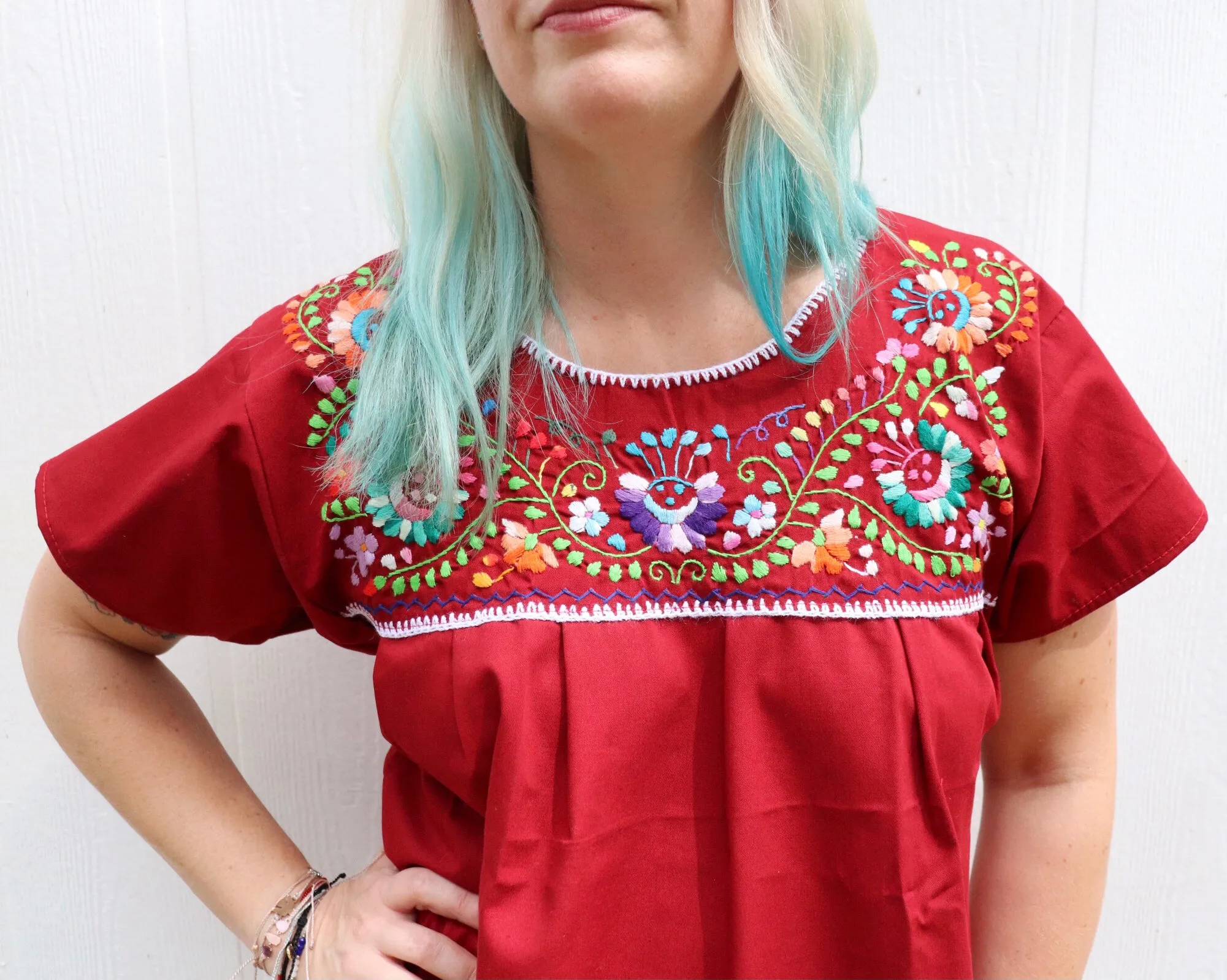 Fiesta Embroidered Peasant Top [All Colors]