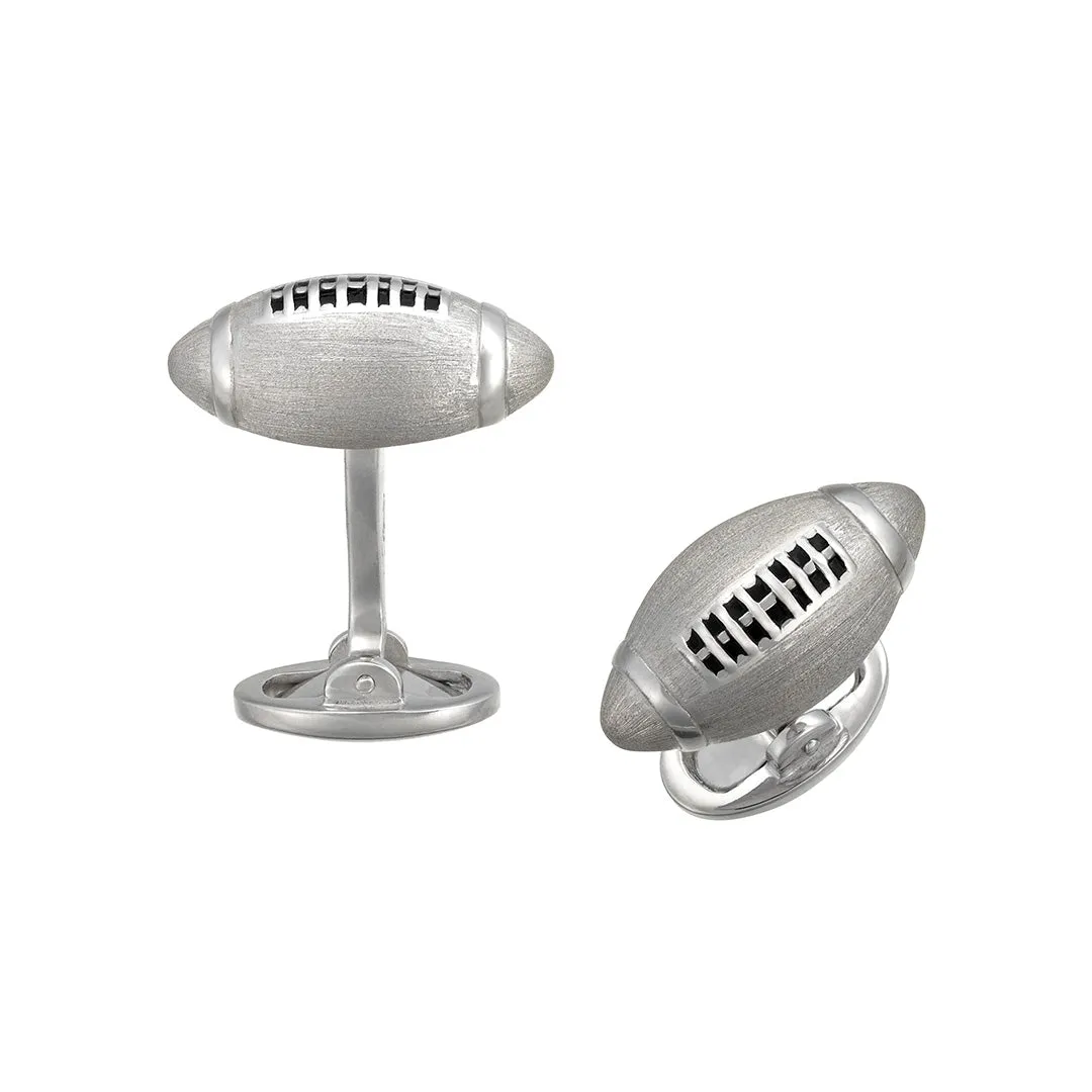 Football Fan Brushed Sterling Cufflinks