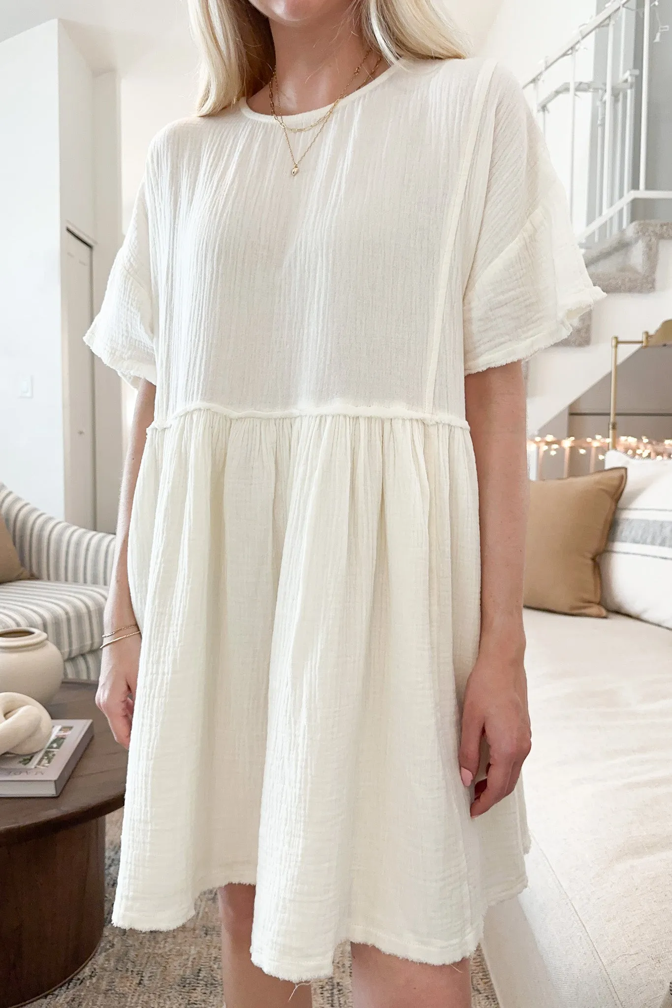 Free Falling Cotton Mini Dress