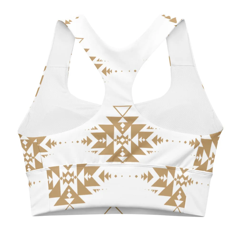 Gold Aztec Longline sports bra