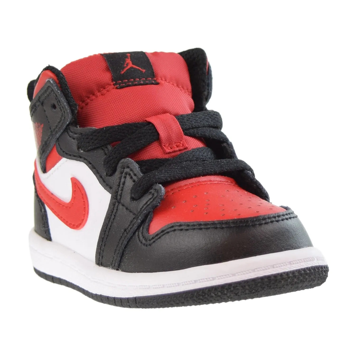 Jordan 1 Mid (TD) Toddlers Shoes Black-Fire Red
