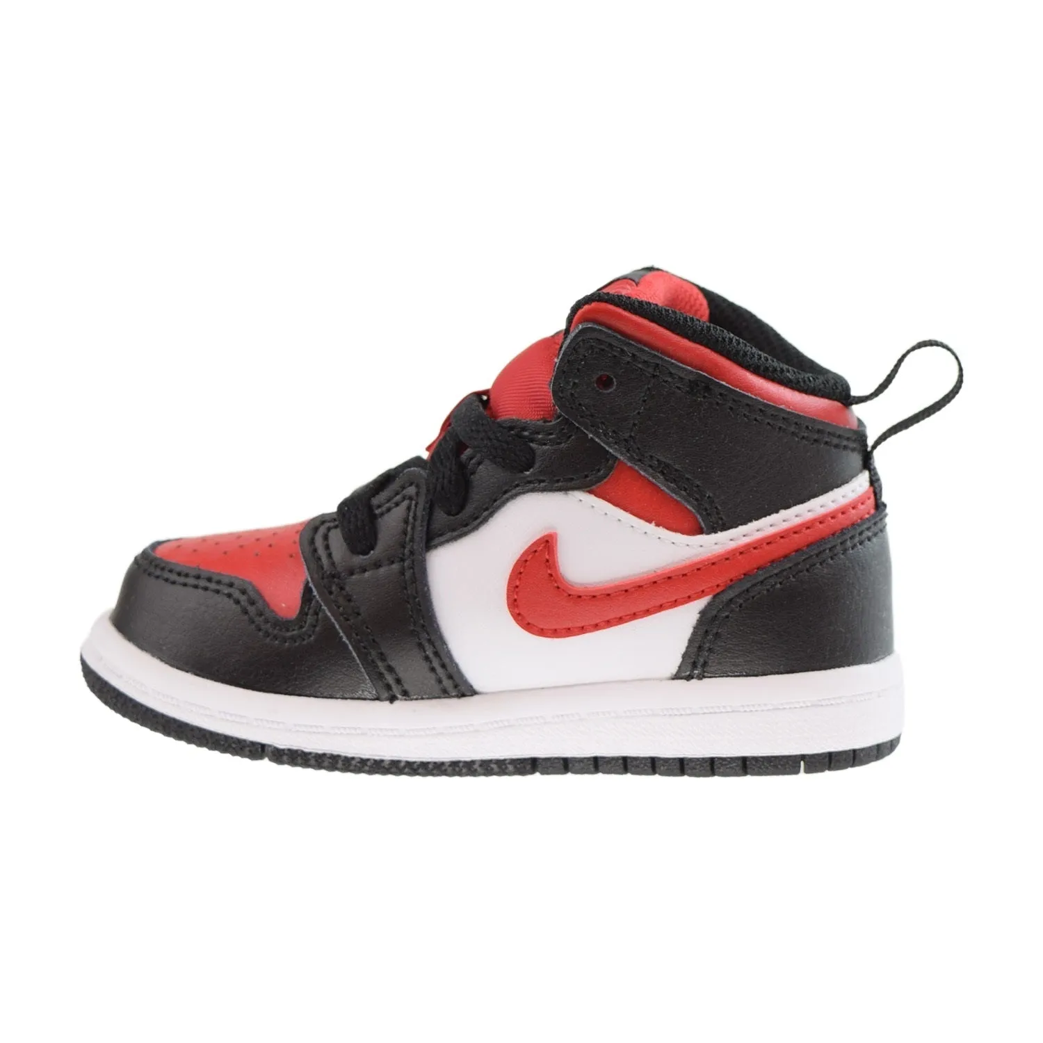 Jordan 1 Mid (TD) Toddlers Shoes Black-Fire Red