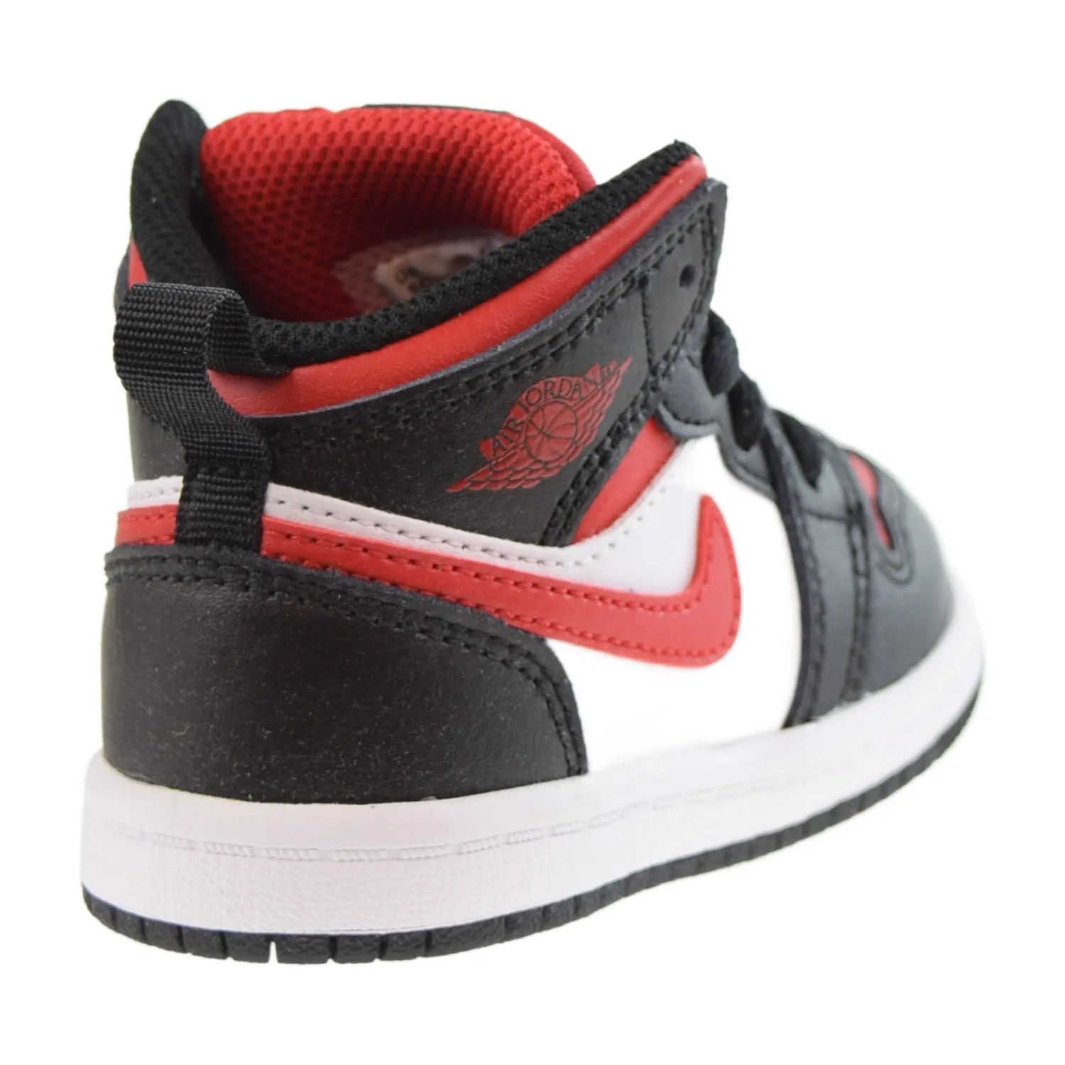 Jordan 1 Mid (TD) Toddlers Shoes Black-Fire Red