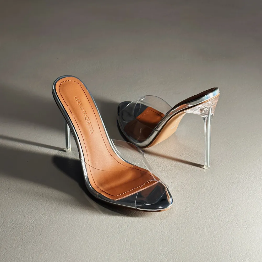 Lori Glass Slipper Mules 120 mm