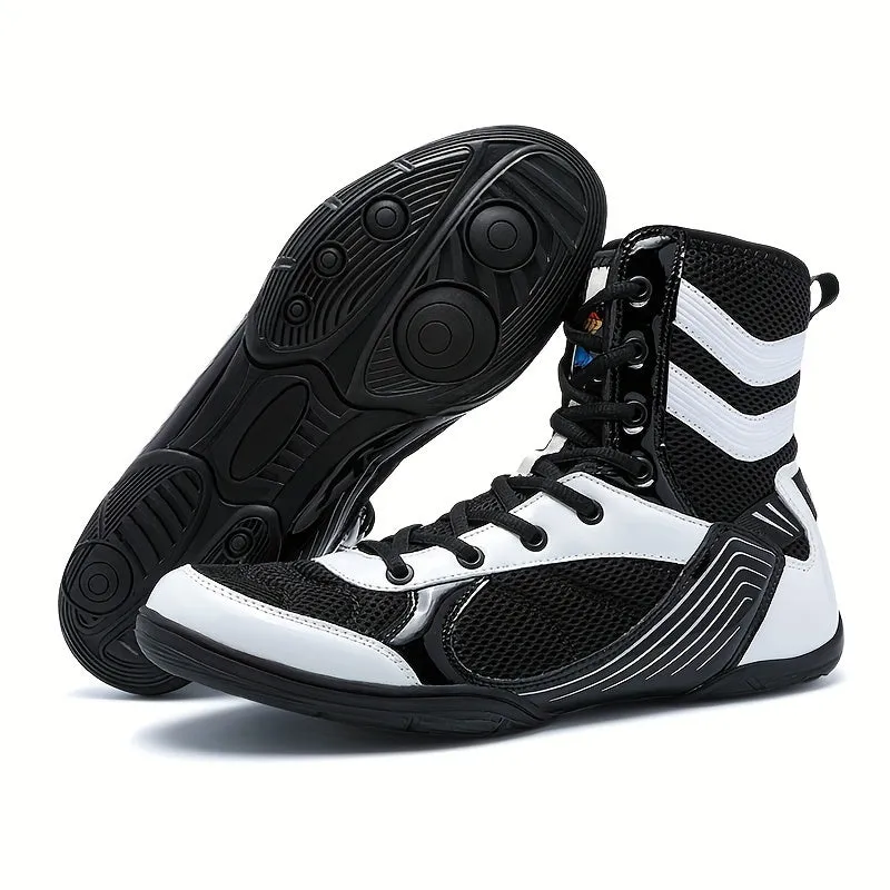 Men's Professional Boxing Shoes | Comfy Non Slip Lace Up Durable Training Boots