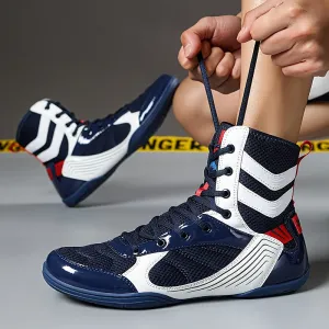 Men's Professional Boxing Shoes | Comfy Non Slip Lace Up Durable Training Boots